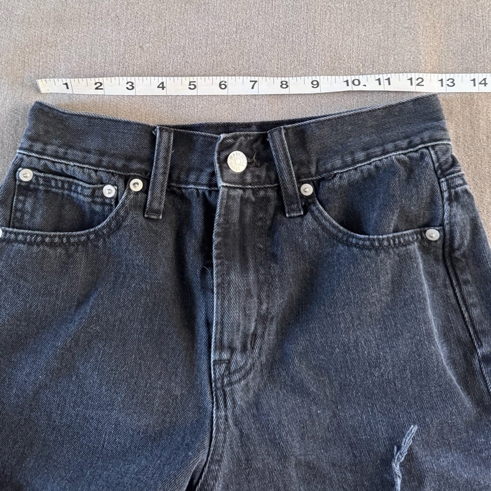 Madewell Black Denim High Waisted Shorts - Picture 4 of 5